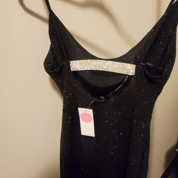 New Black Shimmer Cocktail Dress - Picture 6 of 7